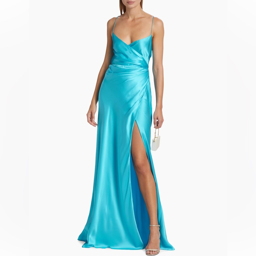 The Sei Draped Silk Wrap Gown